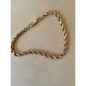 14K Gold French Rope Chain Bracelet Elegant Unisex Statement Jewelry